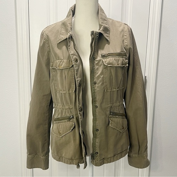 J Crew Women's Cotton Classic Twill Chino Utility Military Jacket Brown Size M - Picture 3 of 13